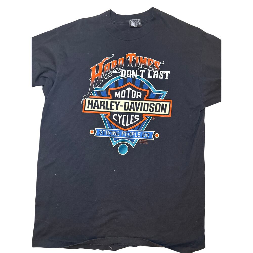 1991 Vintage “Hard Time Don’t Last Strong People Do” Harley Davidson Shirt